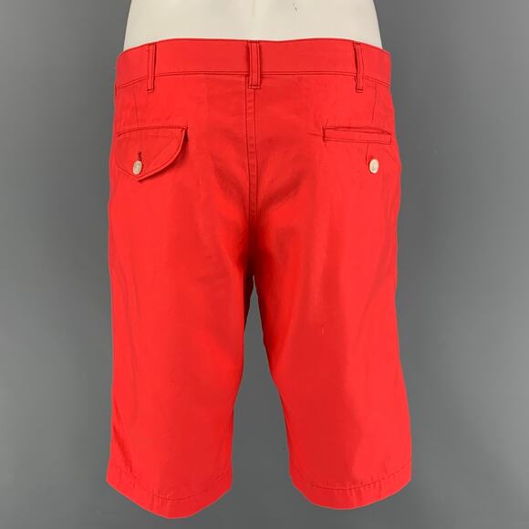 COMME des GARCONS Size L Red Cotton Zip Fly Shorts - Picture 2 of 5